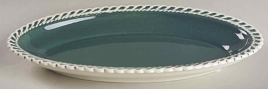 Corinthian (Dark Teal Green) Relish/Gravy Underplate by Harker-1