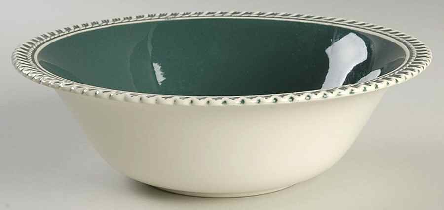 Corinthian (Dark Teal Green) 9" Round Vegetable Bowl by Harker-1