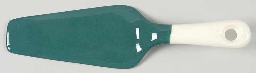 Corinthian (Dark Teal Green) Solid Ceramic Pie/Cake Server by Harker-1