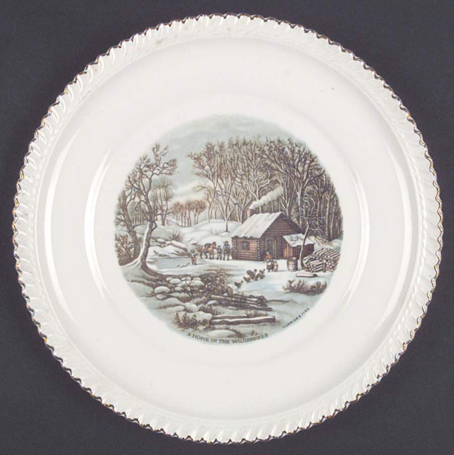 Currier & Ives (No Gold Inner Band) Dinner Plate by Harker-1