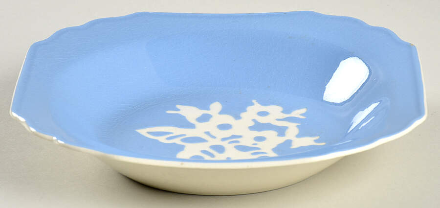 Dainty Flower Blue (Virginia) Rim Soup Bowl by Harker-1
