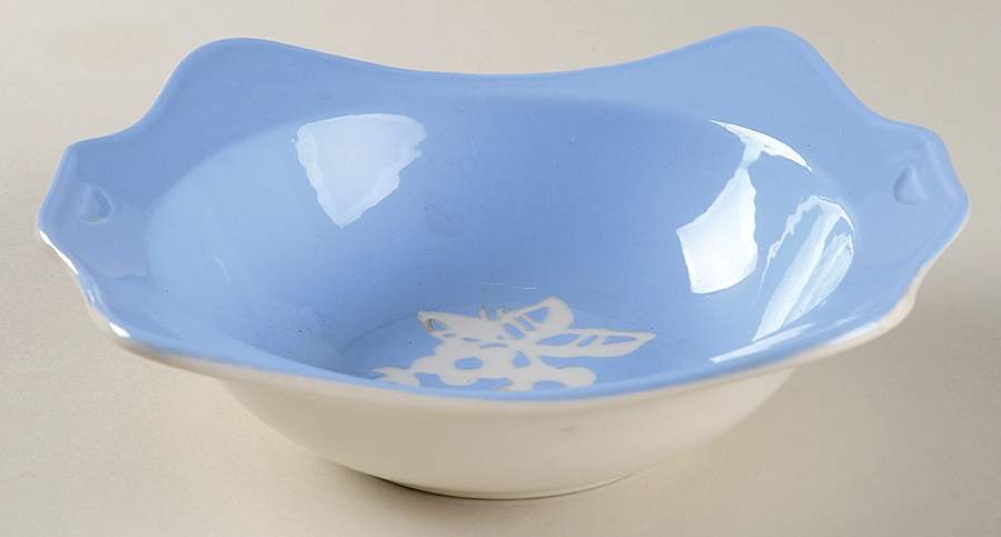 Dainty Flower Blue (Virginia) 8" Square Melrose Individual Salad Bowl by Harker-1