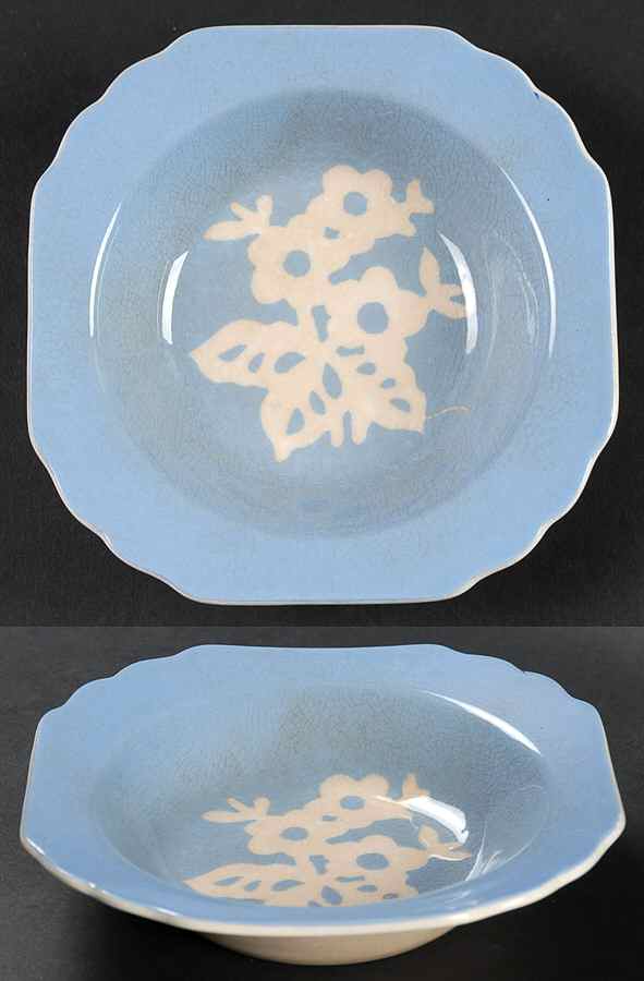Dainty Flower Blue (Virginia) Rim Fruit/Dessert (Sauce) Bowl by Harker-1