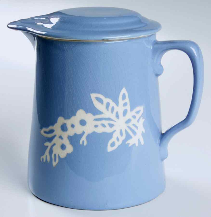 Dainty Flower Blue (Virginia) Batter Jug with Lid by Harker-1