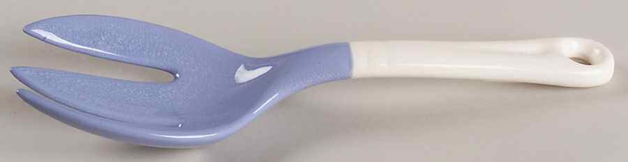 Dainty Flower Blue (Virginia) Salad Serving Fork, Solid Piece by Harker-1