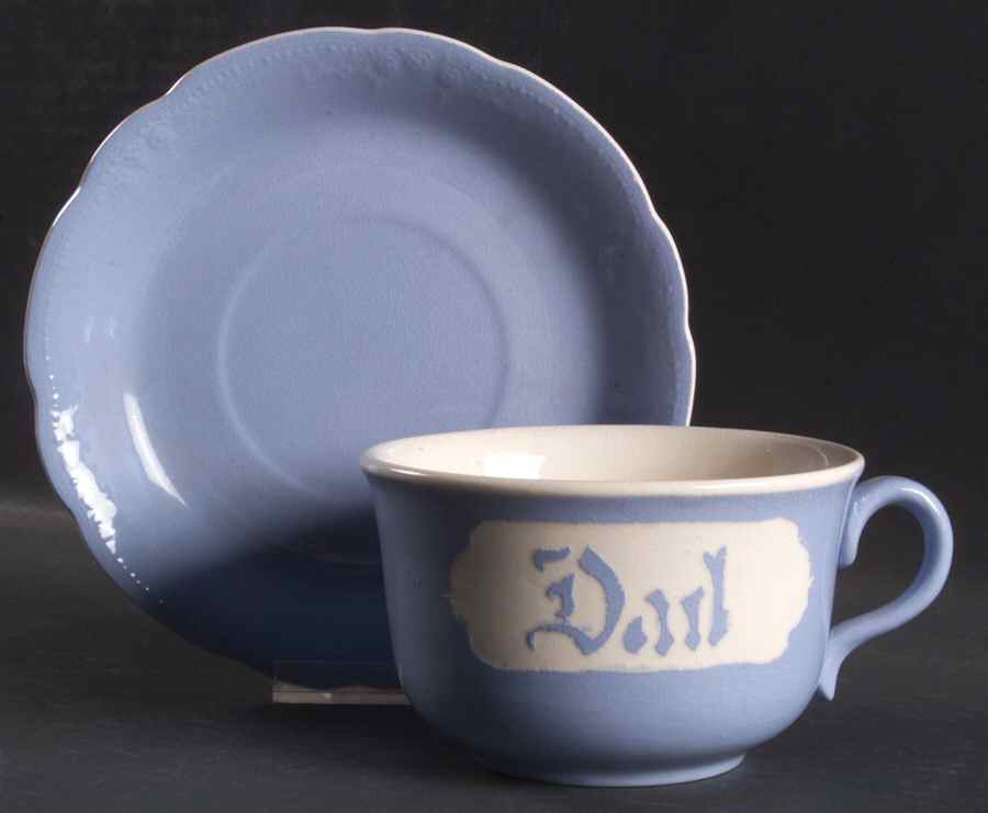Dainty Flower Blue (Virginia) Jumbo Cup & Saucer Set by Harker-1