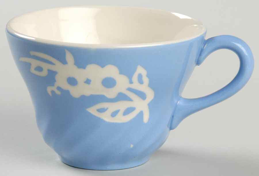Dainty Flower Blue (Swirl) Flat Cup by Harker-1