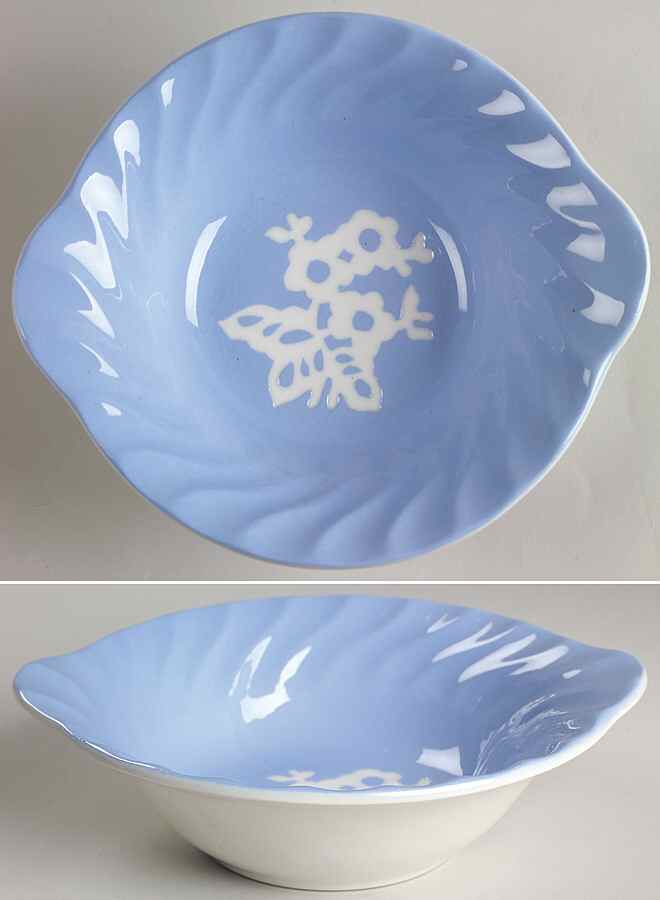 Dainty Flower Blue (Swirl) Lugged Cereal Bowl by Harker-1