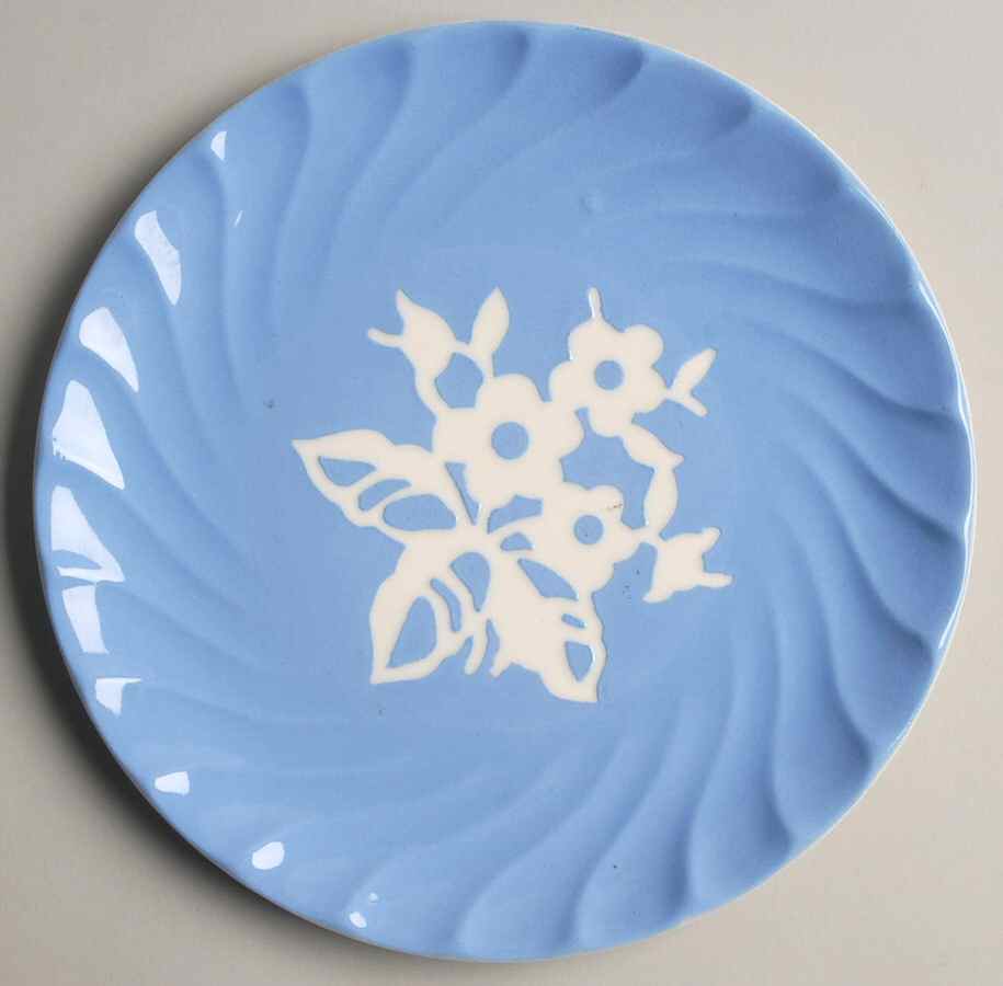 Dainty Flower Blue (Swirl) Salad Plate by Harker-1
