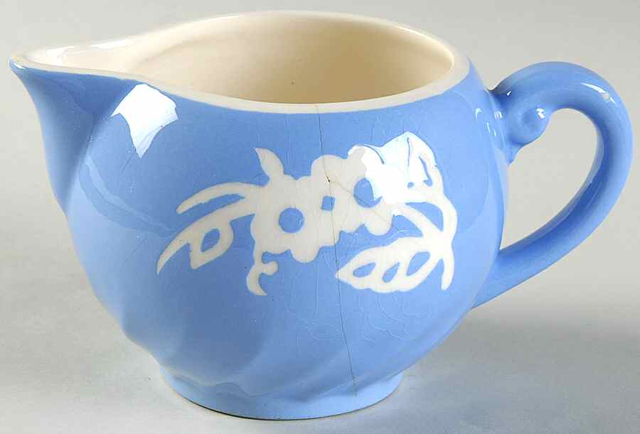 Dainty Flower Blue (Swirl) Creamer by Harker-1