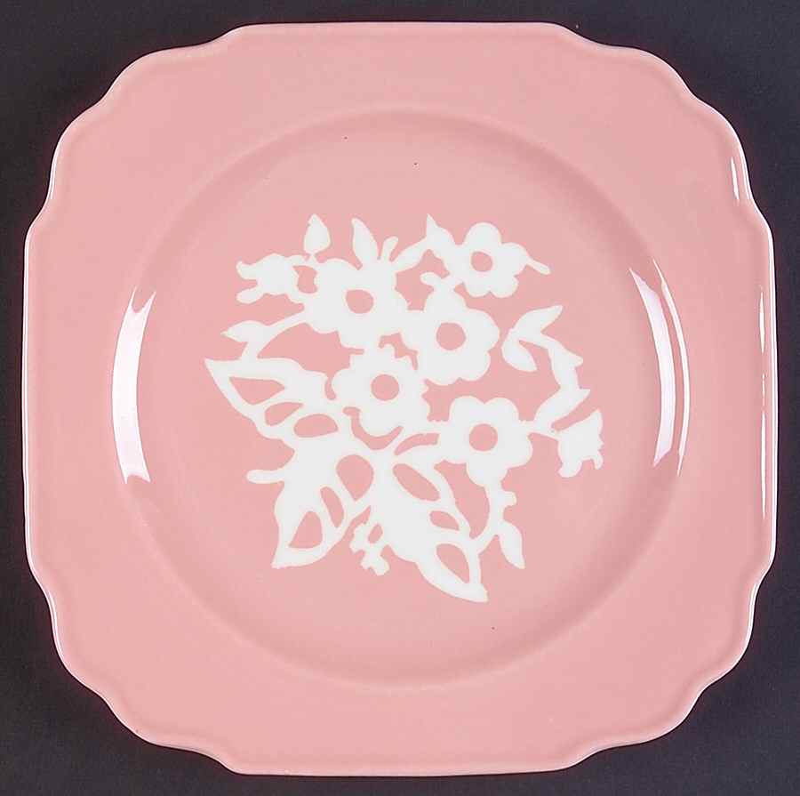 Dainty Flower Pink (Virginia) Luncheon Plate by Harker-1