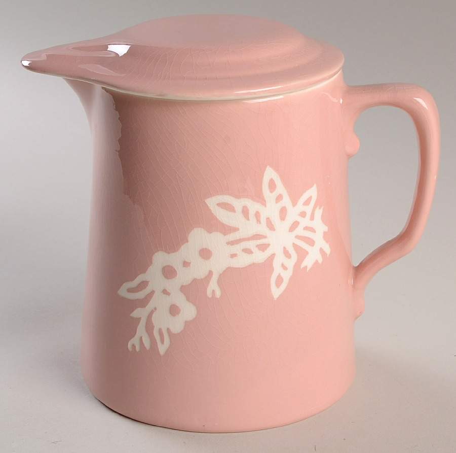 Dainty Flower Pink (Virginia) Batter Jug with Lid by Harker-1