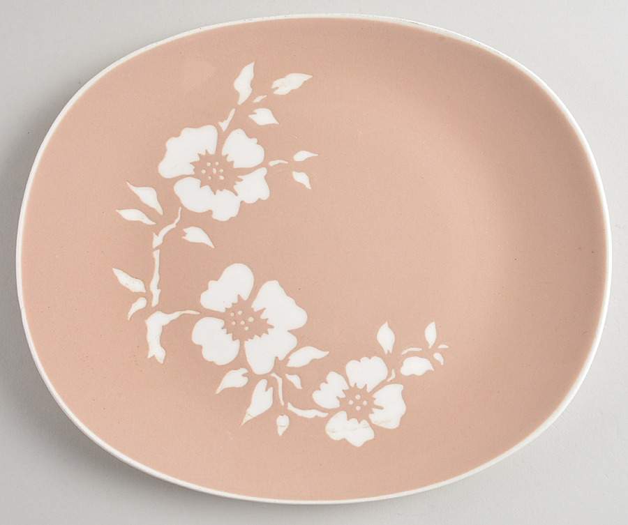 Dogwood Tan 11" Oval Serving Platter by Harker-1
