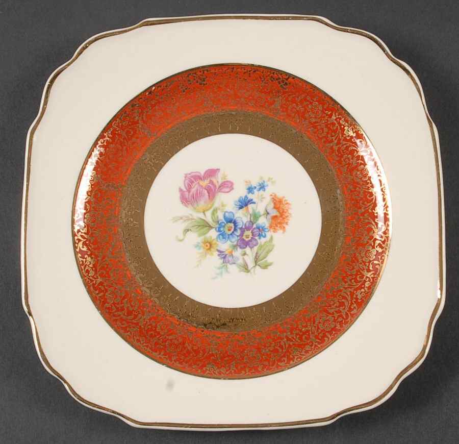 Dresden Duchess Square Bread & Butter Plate by Harker-1