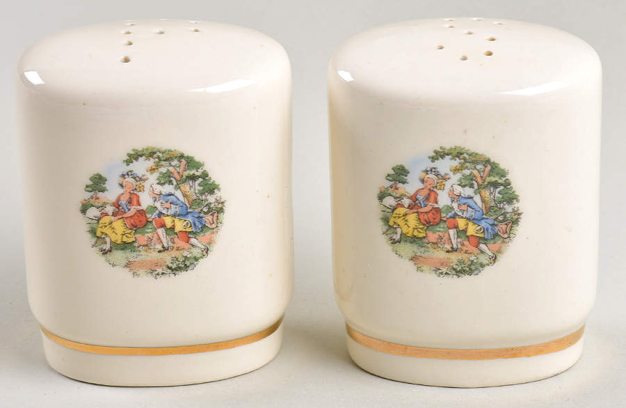 Godey Prints Salt & Pepper Set by Harker-1