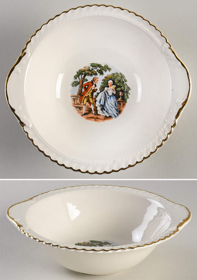 Godey Prints Lugged Cereal Bowl by Harker-1