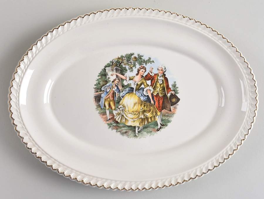 Godey Prints 11" Oval Serving Platter by Harker-1