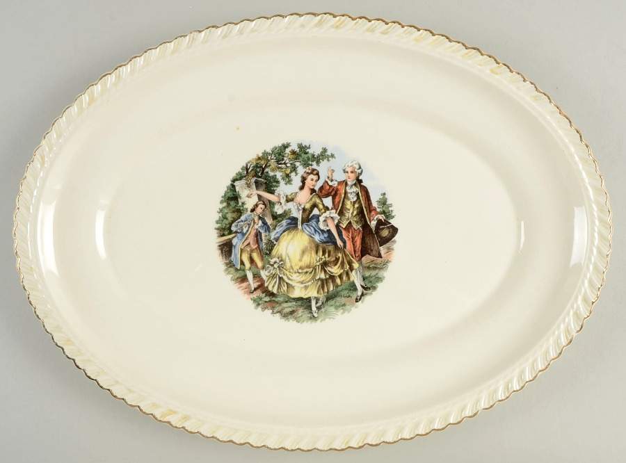 Godey Prints 13" Oval Serving Platter by Harker-1
