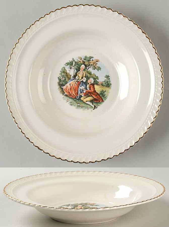 Godey Prints Rim Soup Bowl by Harker-1