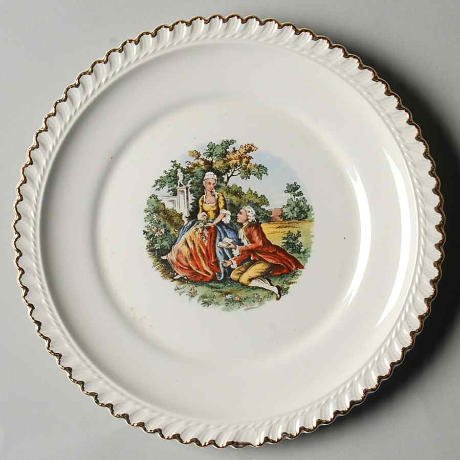 Godey Prints Dessert/Pie Plate by Harker-1