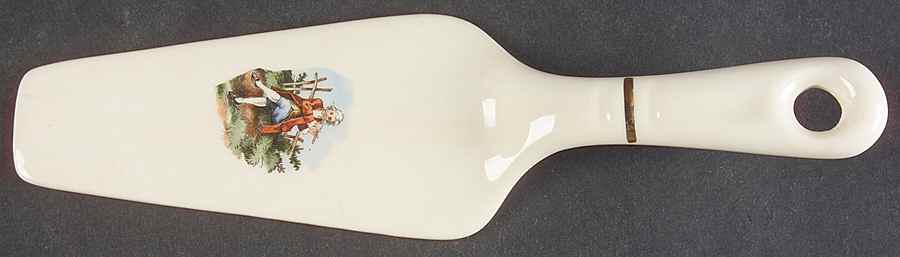 Godey Prints Solid Ceramic Pie/Cake Server by Harker-1