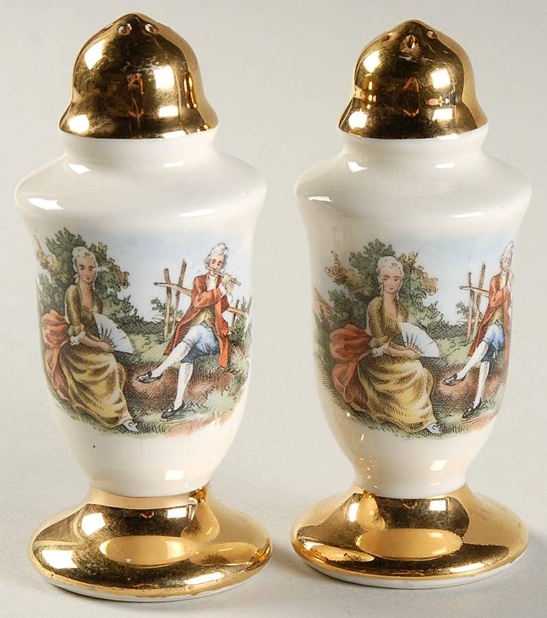 Godey Prints Salt & Pepper Set by Harker-1