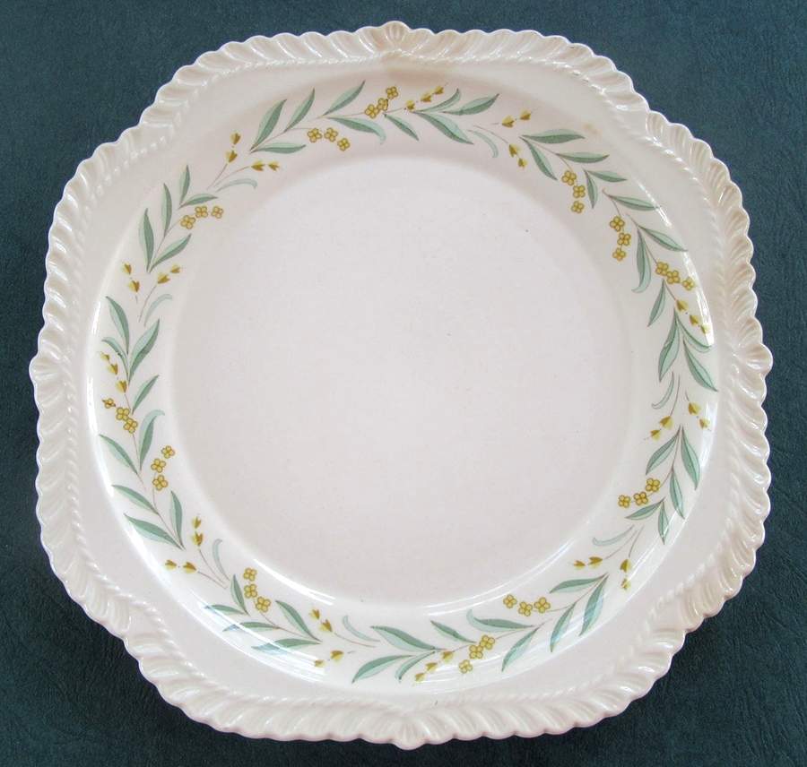 Green Regal Square Salad Plate by Harker-1