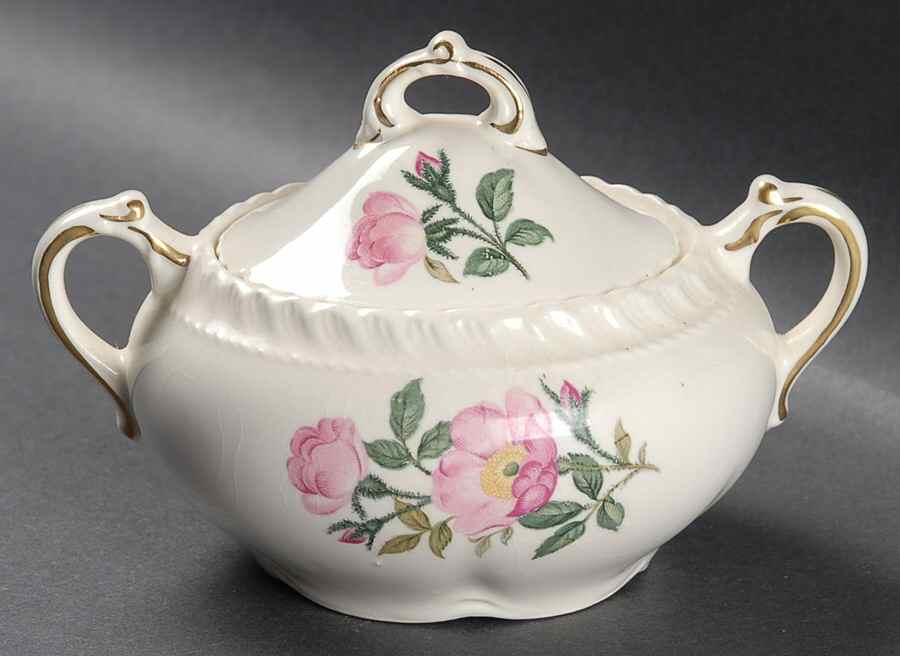 HAR1 Sugar Bowl & Lid by Harker-1