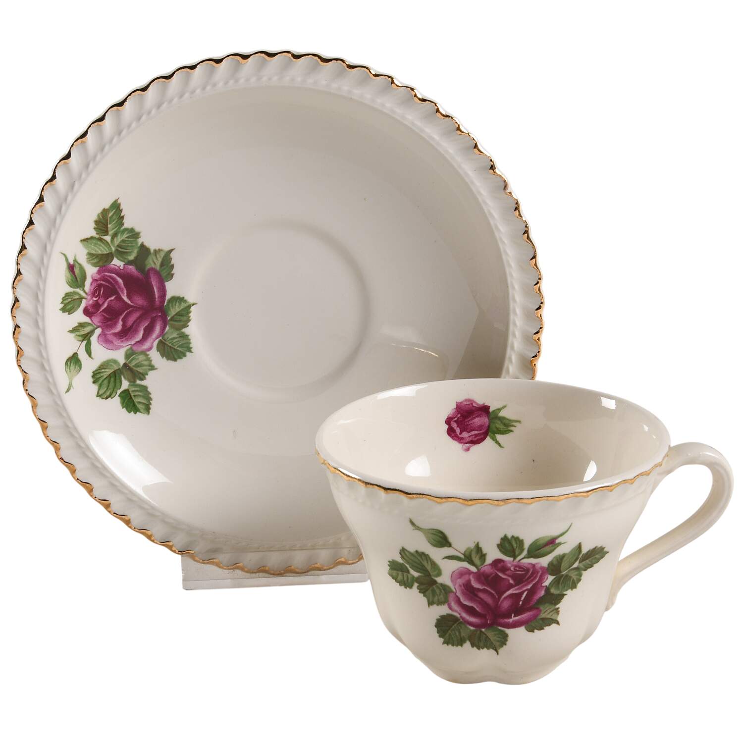 HAR17 Flat Cup & Saucer Set by Harker-1