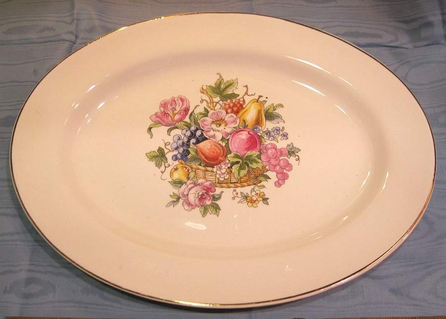 Lovelace 13" Oval Serving Platter by Harker-1