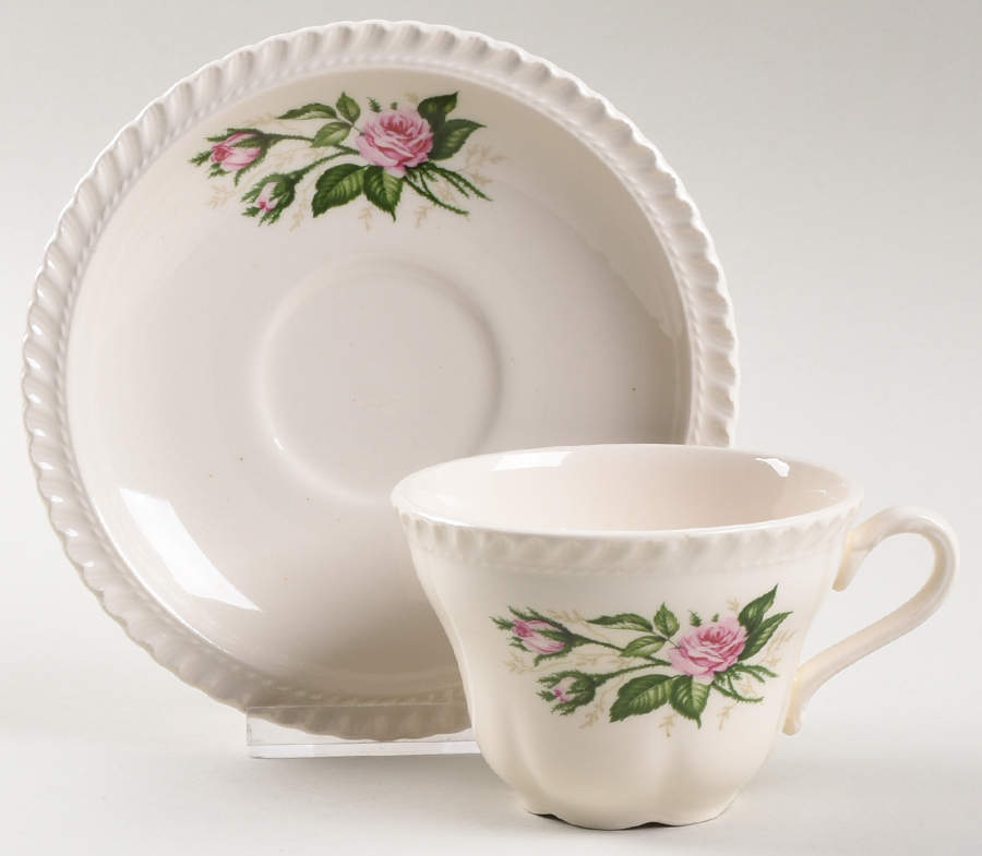 HAR39 Flat Cup & Saucer Set by Harker-1