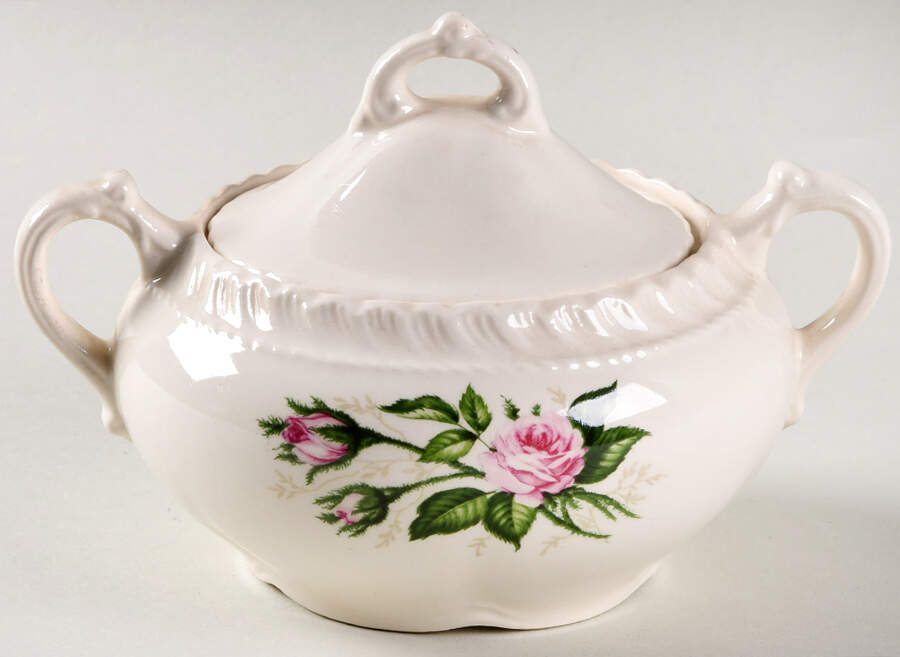 HAR39 Sugar Bowl & Lid by Harker-1