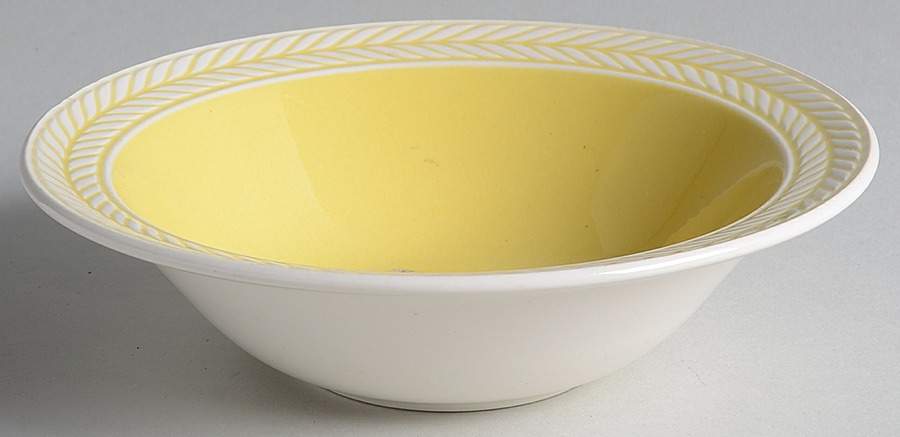 Laurelton Yellow Rim Cereal Bowl by Harker-1