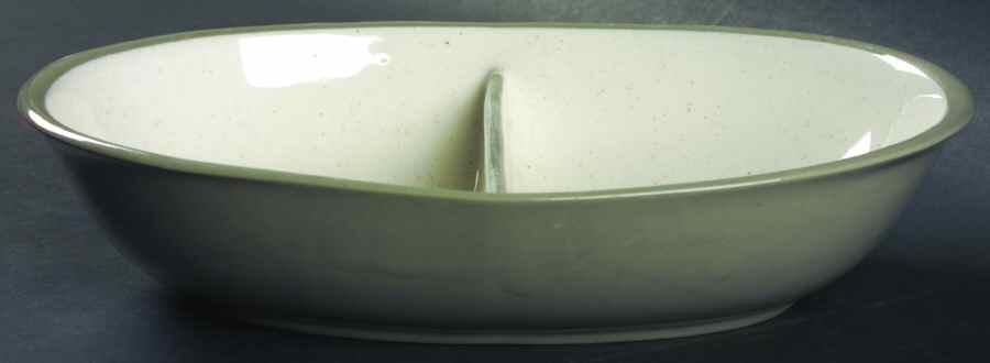 Lemon Tree 10" Oval Divided Vegetable Bowl by Harker-1