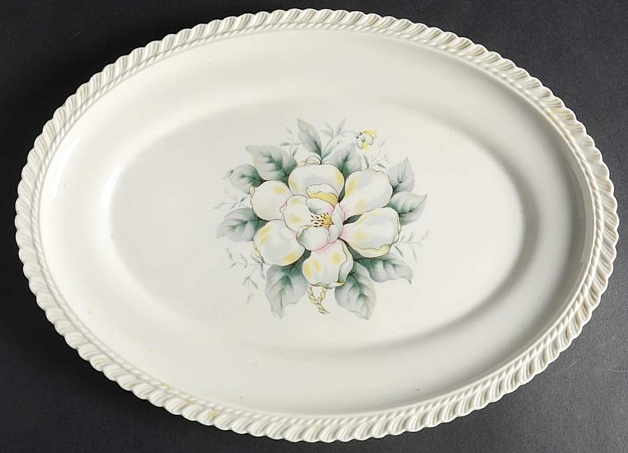 Magnolia 13" Oval Serving Platter by Harker-1