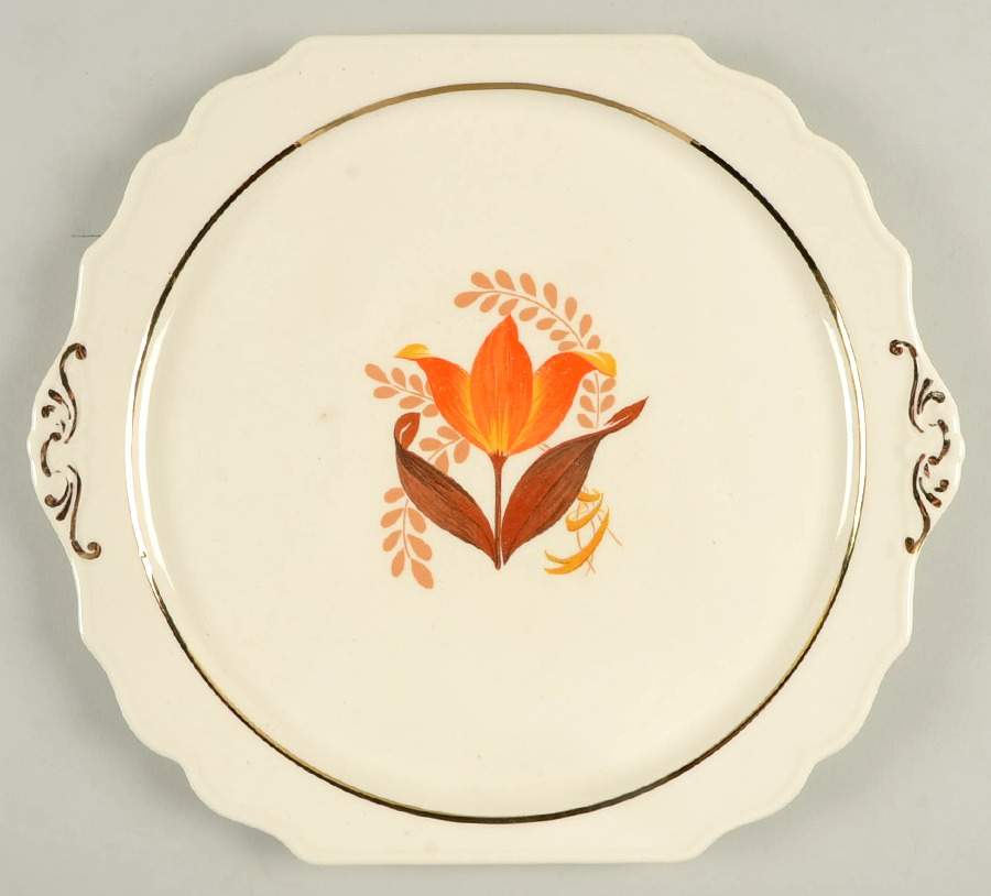 Modern Tulip Square Handled Cake Plate by Harker-1