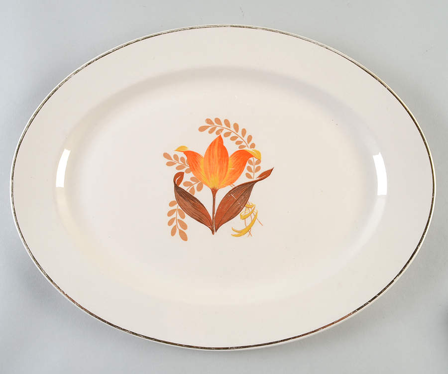 Modern Tulip 13" Oval Serving Platter by Harker-1