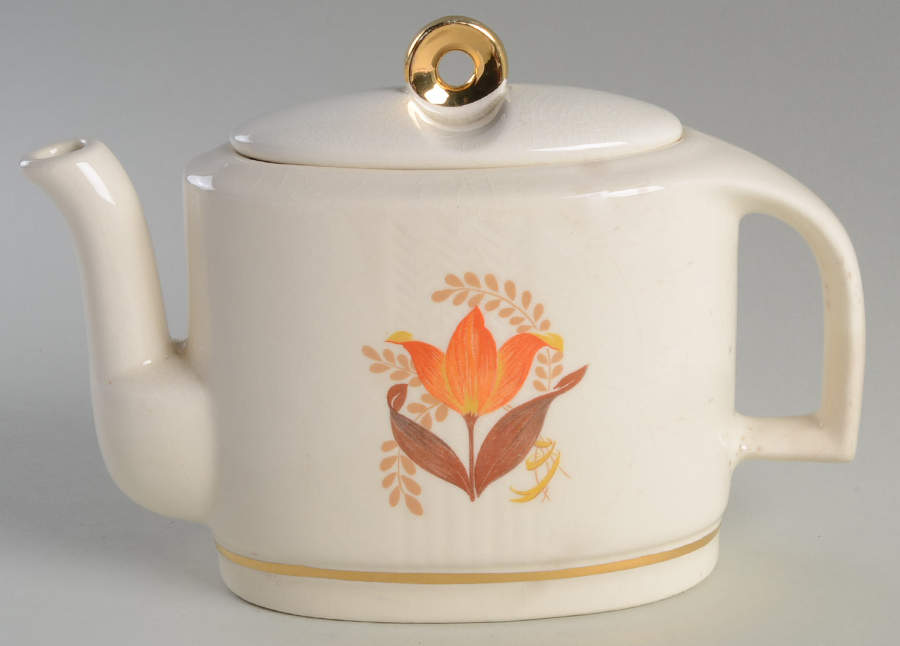 Modern Tulip Teapot & Lid by Harker-1
