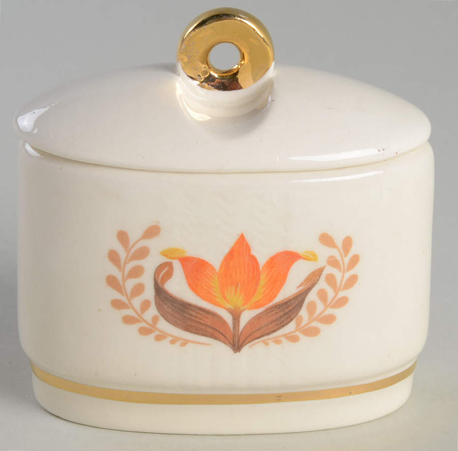 Modern Tulip Sugar Bowl & Lid by Harker-1