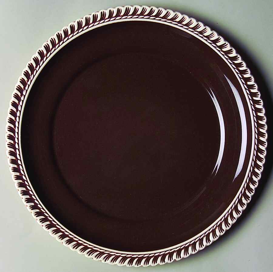 Pate Sur Pate Chocolate (Brown) Luncheon Plate by Harker-1