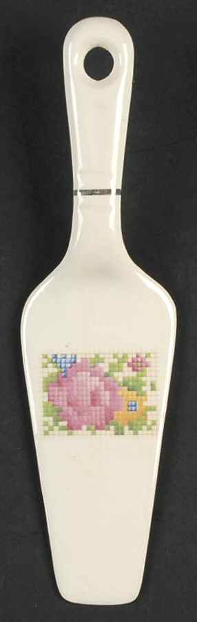 Petit Point Solid Ceramic Pie/Cake Server by Harker-1