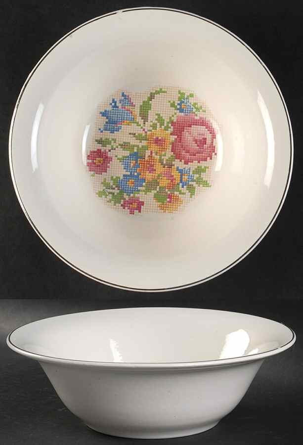 Petit Point 8" Round Vegetable Bowl by Harker-1