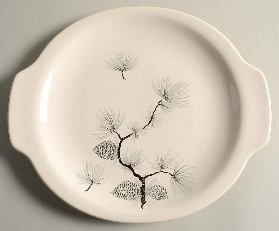 Pine Cone Handled Cake Plate by Harker-1