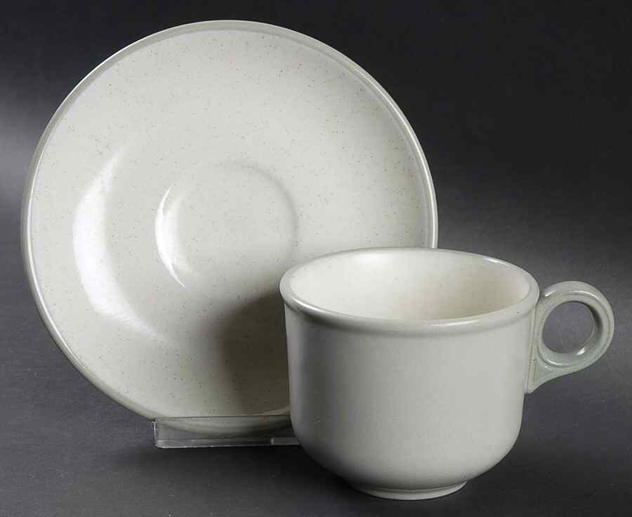 Early Morn Flat Cup & Saucer Set by Harker-1