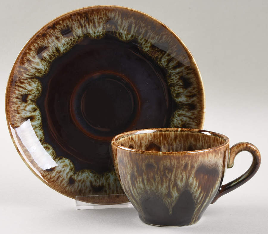 Rawhide Flat Cup & Saucer Set by Harker-1