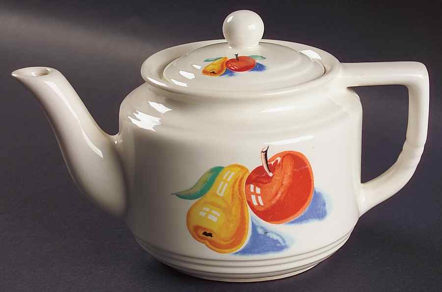 Red Apple II Hotoven Teapot & Lid by Harker-1