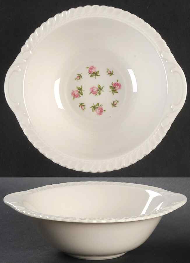 Rosebud Bouquet (No Trim) Lugged Cereal Bowl by Harker-1
