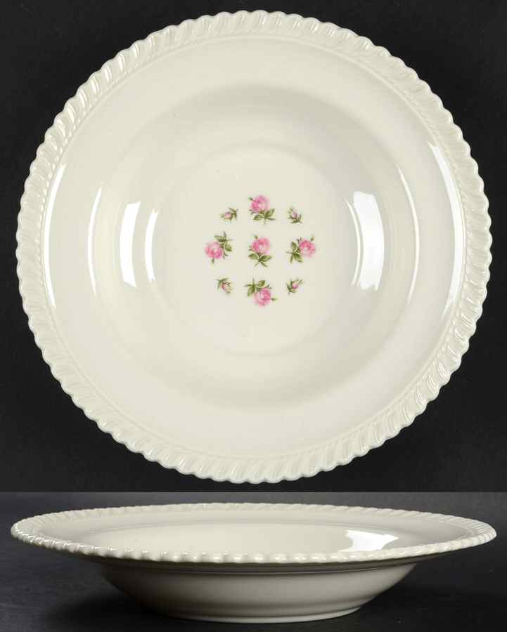 Rosebud Bouquet (No Trim) Rim Soup Bowl by Harker-1