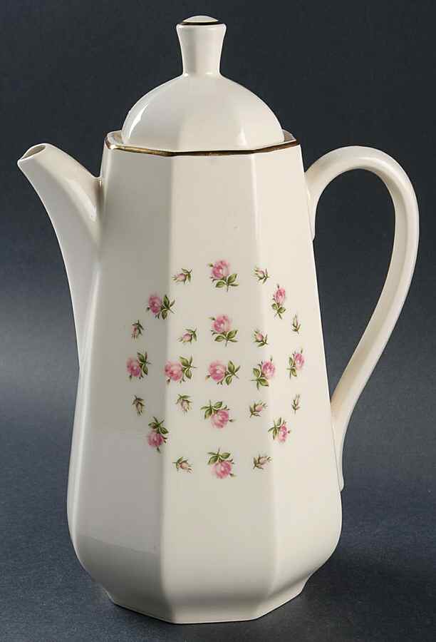 Rosebud Coffee Pot & Lid by Harker-1