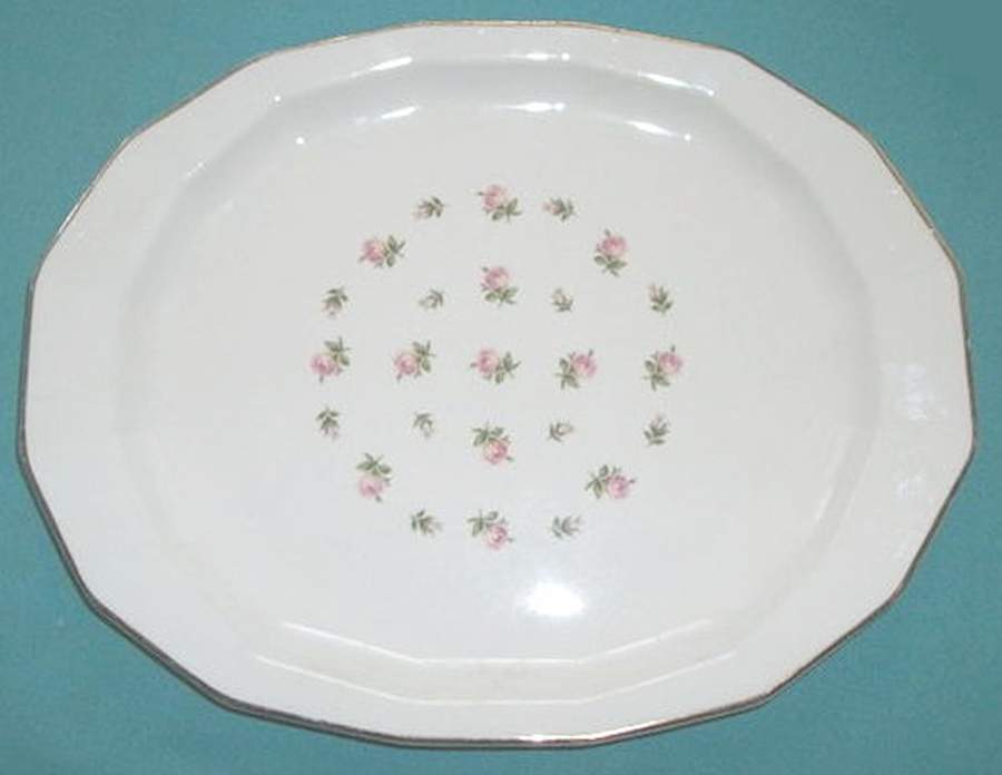 Rosebud 11" Oval Serving Platter by Harker-1